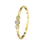 Lucardi Dames Ring goldplated met zirkonia
