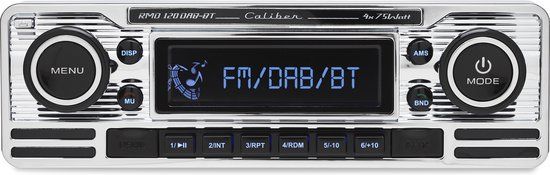 Caliber RMD120DAB-BT Autoradio - 1 DIN - DAB+ - Bluetooth - USB - Chrome - Retro Look
