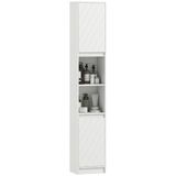 HOMCOM Badkamerkast - MDF - 30x24x170cm - Wit