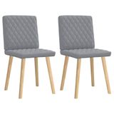 VidaXL Eetkamerstoelen 2 stuks Lichtgrijs Stof