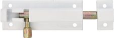 AMIG schuifslot/plaatgrendel - aluminium - 8 cm - wit - deur - schutting - raam
