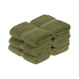 Superior - Handdoekenset van katoen, 900 g/m², kleur: bosgroen, 6 stuks