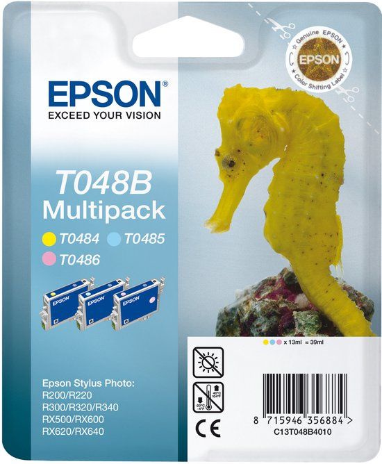Epson Seahorse Multipack T048B - Inktcartridge - Geel, Lichtmagenta, Lichtcyaan