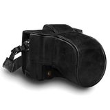 MegaGear MG1550 Ever Ready leren camera case voor Fujifilm X-T3 (xf23mm, xf56mm & 18-55mm lens), zwart