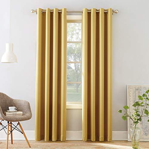 Sun Zero Kruiwagen Blackout Curtain Panel Pair, 54" x 84" - Linen