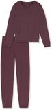SCHIESSER Pyjama lang Dames Cacaobruin Effen Lange mouw 65% Viscose, 30% Katoen, 5% Elastaan