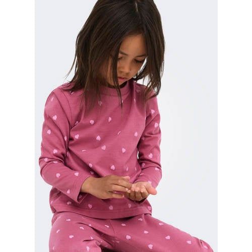 ONLY KIDS ONLY MINI pyjama met hartjes - donkerroze