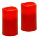 Flair Flower Set van 2 led-kaarsen van echte was, flikkerend, warmwit, sfeer, decoratieve verlichting, grote adventskalender, romantisch, Valentijnsdag, rood