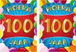 Bellatio Decorations Verjaardag deurposter - 2x - 100 jaar - multi - 59 x 84 cm