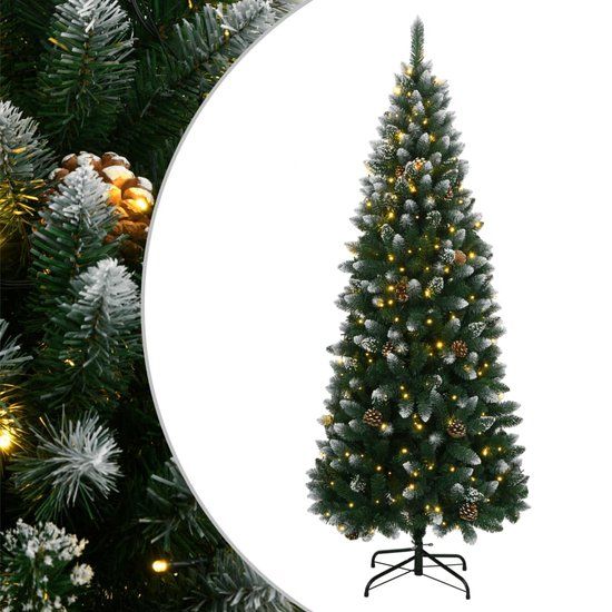 vidaXL Kunstkerstboom met 150 LED's 120 cm Groen/Wit PVC