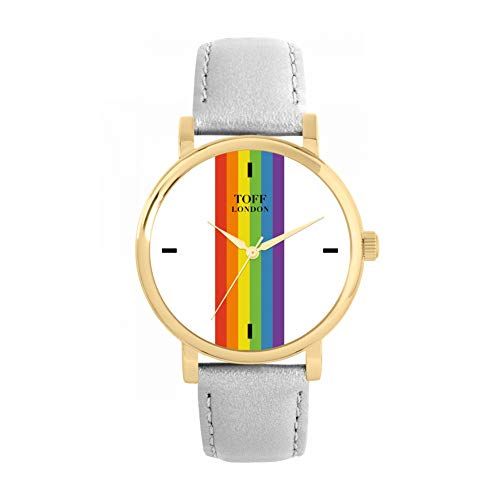 Toff London Pride Lineair horloge met witte stokken - 5059656042129