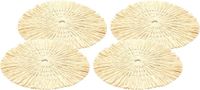 Chaks Placemat - 8x - D38 cm - gevlochten riet - beige - bohemian style