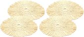 Chaks Placemat - 8x - D38 cm - gevlochten riet - beige - bohemian style