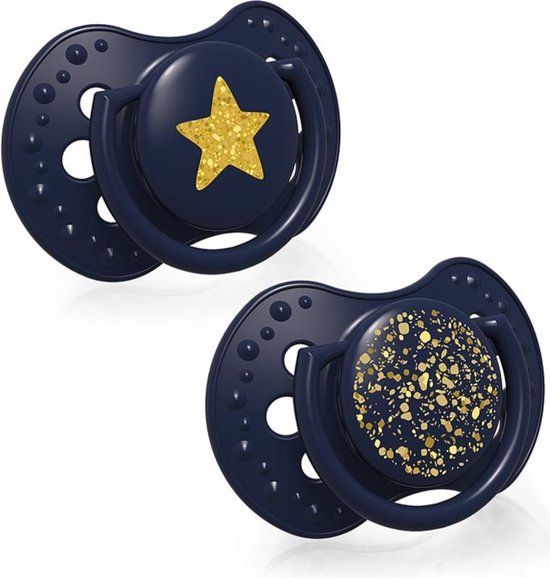 Lovi Stardust fopspenen 2 st. set - blauw 0-3 maanden