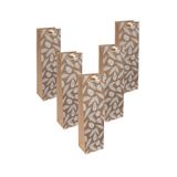 SIGEL Premium flessen cadeauzakjes van papier dennenappels, set van 5 | GT132/5, voor flessencadeaus met kerstdesign, 35 x 10 cm