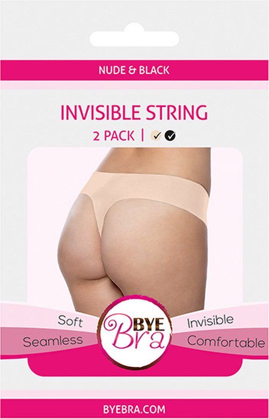 Bye Bra Onzichtbare String - 2 Pack - Beige/Zwart - XL