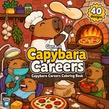 Capybara Careers: A Bold and Easy Coloring Book for Adults and Kids — 40 Cute Capybaras in Fun Jobs and Professions