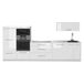 Vicco Cuisine "Fame-Line", Blanc Haute brillance/Blanc, 340cm | 6 Modules · Pieds réglables en hauteur · Sans plan de travail · Façades en MDF · Softclose · Poignées en métal