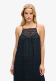 Superdry Lace Halter Maxistrandjurk Dames Jurken Eclipse Navy