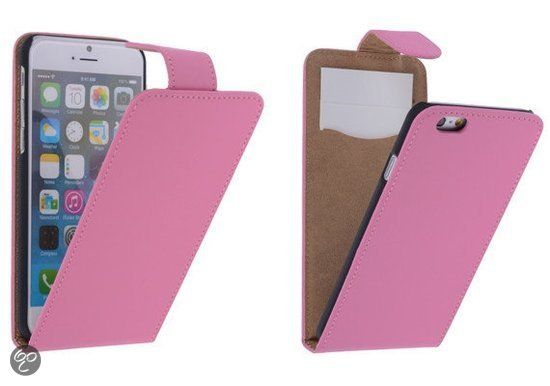 Best Cases Roze Effen Classic Flipcase Hoesje iPhone 6