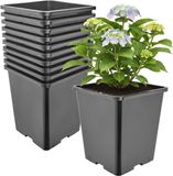 Garronda GD-0201 Bloempot, vierkant, hoog, kunststof, 20,5 x 23,5 cm (7 l) – x10 potten voor zaaien, diepe drainage, weerbestendig, voor planten, kwekerij, tuin, kas, binnen en buiten