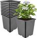 Garronda GD-0201 Pot de fleurs, carré, haut, plastique, 20,5 x 23,5 cm (7 l) – x10 pots pour semis, drainage profond, résistant aux intempéries, pour plantes, pépinière, jardin, serre, intérieur et extérieur