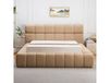 MOSAIKASA Lit-coffre avec rebords matelassés Challow 180x200cm Tissu Beige