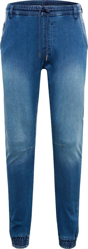 Urban Classics Knitted Denim Joggpants Trainingsbroek Blauw