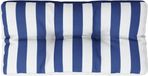 vidaXL - Palletkussen - gestreept - 80x40x12 cm - stof - blauw en wit
