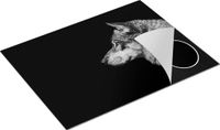 Chefcare Inductie Beschermer Wolvenkop - Wolf - Zwart Wit - 77x59 cm