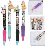 Merkloos / Sans marque Gummi Pen Blauw Gel, Uitwisbaar, 0.5mm, Leuke Hondjes Design