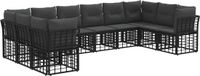 vidaXL - Bank loungeset - Zwart en donkergrijs - Polyester