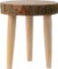 Table d'appoint sans marque Decowood - tabouret - bois de teck - D31 x H32 cm - rehausseur de pot de fleurs