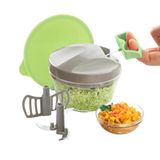 Avilia - Compacte handmatige hakmolen van 400 ml met gebogen messen van roestvrij staal en garde, touwaandrijving, ideaal voor sauzen, groenten, eieren en snelle bereidingen overal
