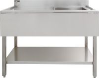 MonsterShop Monster Group BV Professionele catering spoeltafel - zilver - 120 cm - met onderplank