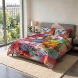 Italian Bed Linen KI-OSA KIO-633 Beddengoedset met digitale print, 100% zacht katoen, gemaakt in Italië, tweepersoonsbed