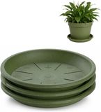 Plasticforte pot à plante sous soucoupe / bac de rétention d'eau - 3x - vert - Dia 20 cm - Plastique