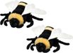 Nature Planet Knuffeldier Honingbij/bijen - 2x - pluche knuffel - geel/zwart - 15 cm
