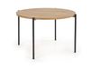 Table ronde pieds acier couleur chêne doré et noir 120cm