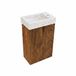 Saniclass Holz Atelier Toiletmeubelset - 40x60.5cm - 1 deur - fontein natuursteen marmer - kraangat rechts - walnut pure
