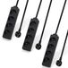 Waytex Set van 3 stekkerdozen, 4 stopcontacten, 16 A, 5 m kabel, zwart