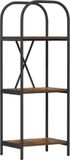 vidaXL Boekenplank 3-laags Bewerkt Hout Rook Eiken 109 cm