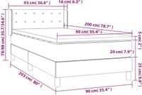 vidaXL Boxspring met pocketveringmatras fluweel donkerblauw 90x200 cm