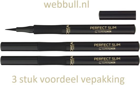 L'Oréal Super Liner Perfect Slim Eyeliner - Zwart 3 stuk