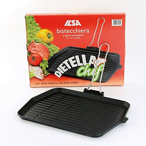 Ilsa Dietella grillpan - gietijzer - zwart