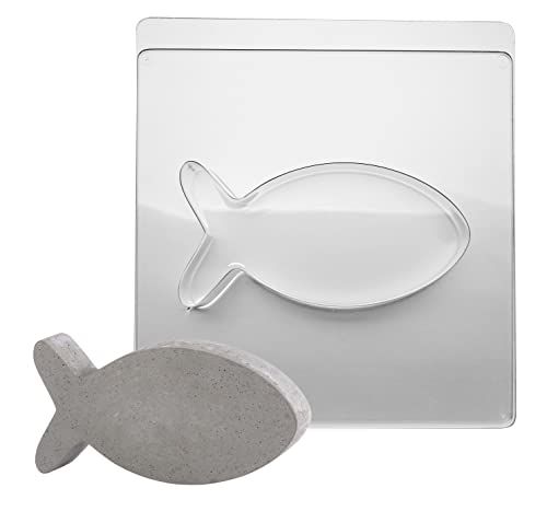 RAYHER 36081000 Gietvorm vis, 19 x 9,8 cm, diepte 4 cm, materiaal PET, om uit te gieten met creatief beton, sieraadbeton, raysin-gietpoeder, betongietvorm, was