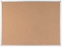 Quantore Prikbord 120x90cm Kurk Bruin Inclusief Lijst en Bevestigingsmateriaal