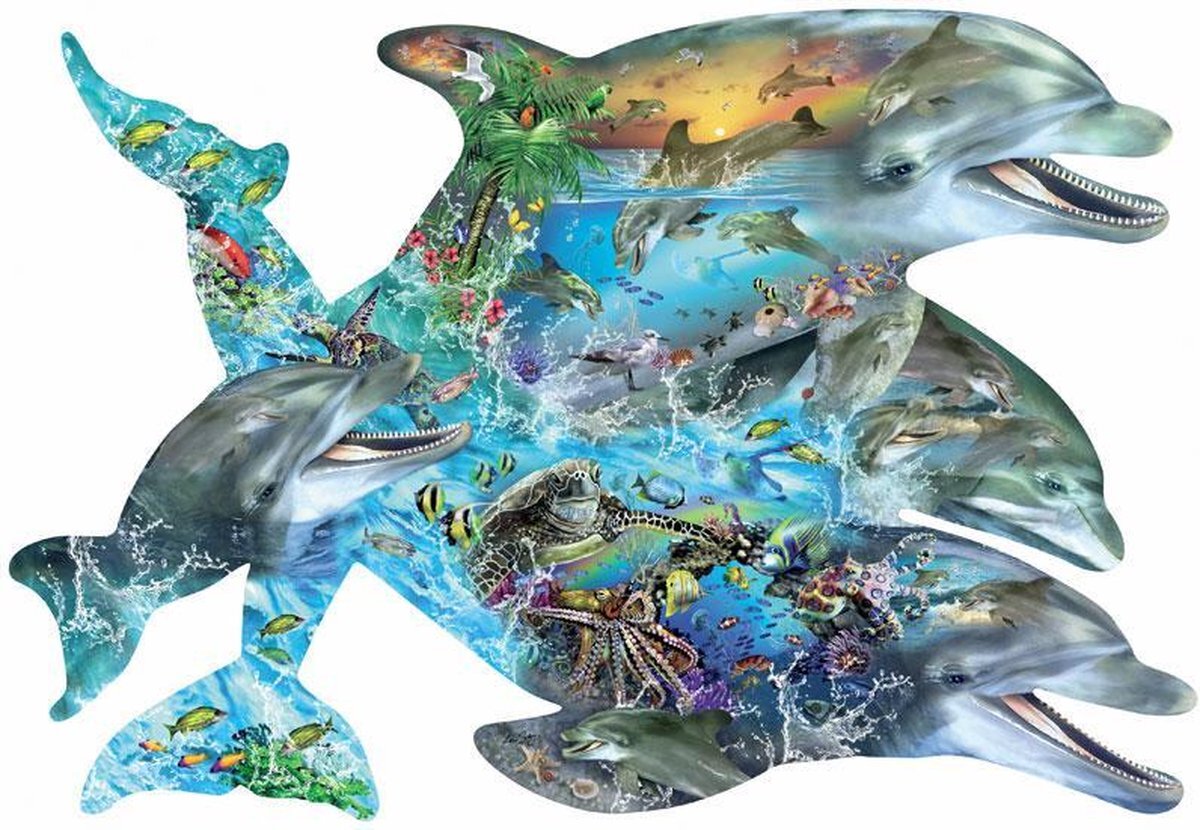 Sunsout Legpuzzel - Contourpuzzel - 1000 stukjes - Song of the Dolphins - Puzzel