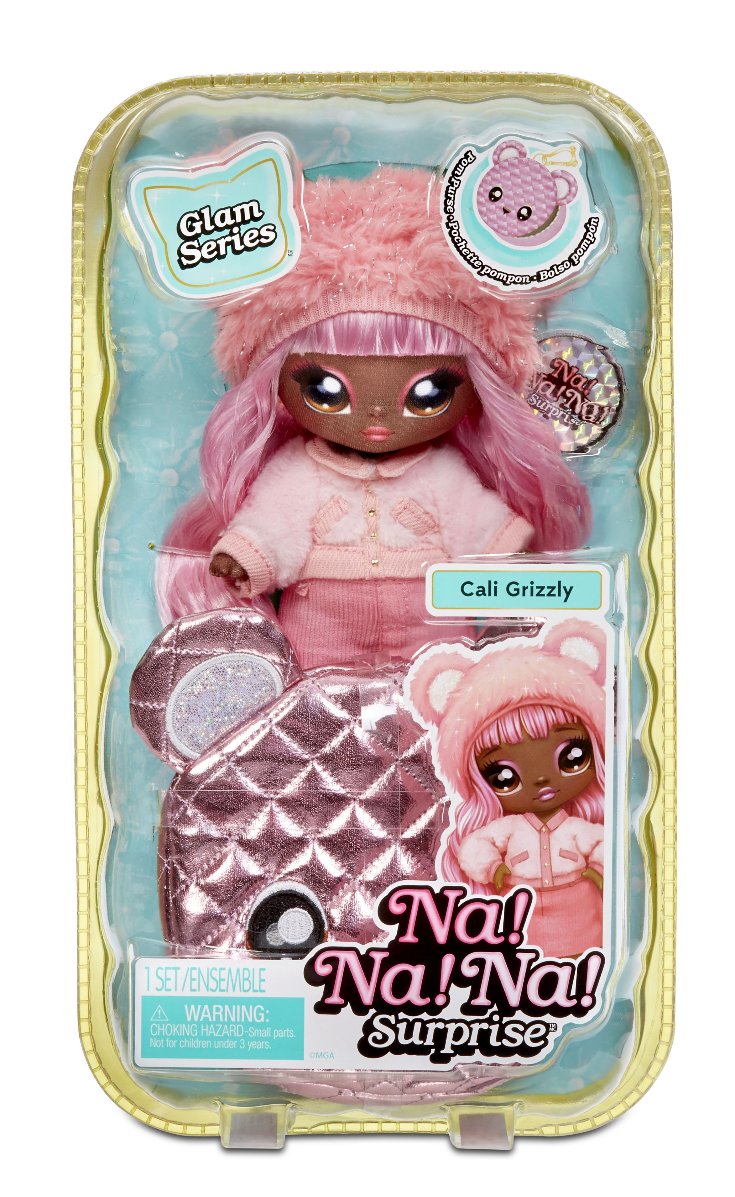 MGA Entertainment Na! Na! Na! Surprise 2-in-1 Pom Doll Glam Series - Cali Grizzly