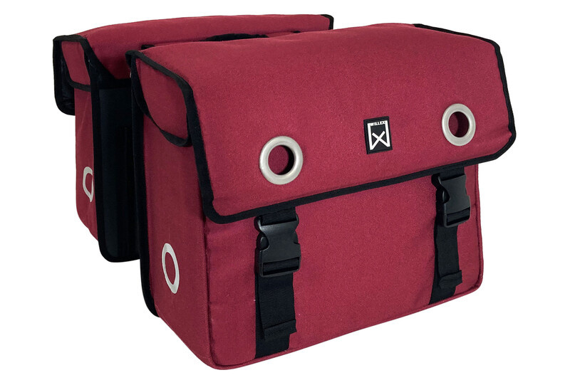 WILLEX Dubbele fietstas Canvas Tas 46L Paarsrood